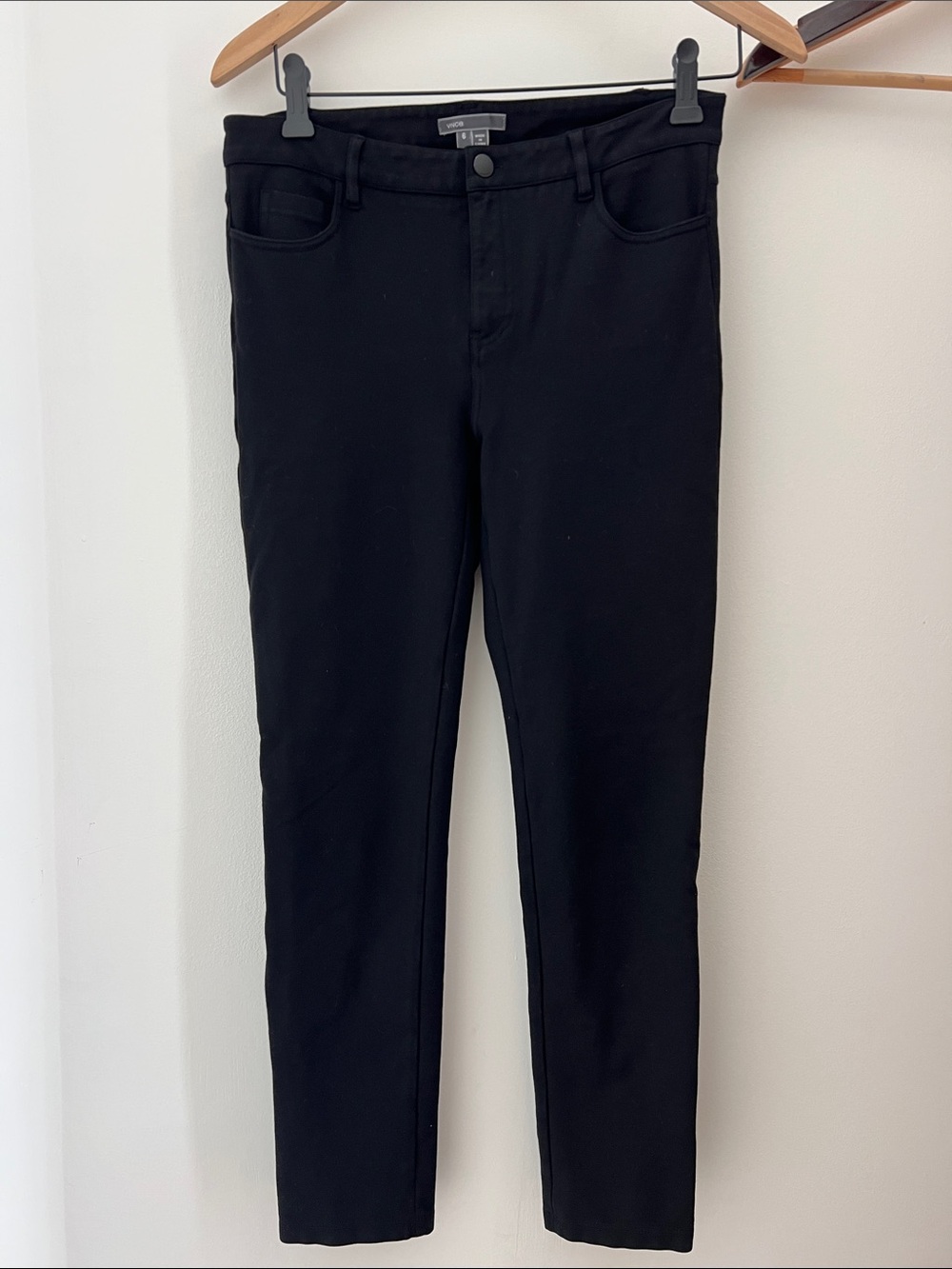 Vince black stretch cotton thick pants SO NICE excellent  6 27 length 9 in rise